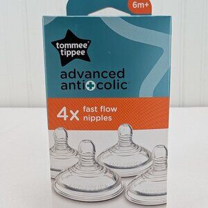 Tommee Tippee Advanced Anti Colic Fast Flow Nipples 4 Pack 6m+ BPA/BPS Free New